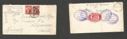 Mexico - XX. 1939 (14 Febr) Charcas, SLP - France, Algrange, Moselle (2 March 30) Registered Multifkd 1 Peso Rate Envelo - Mexique