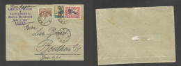 LITHUANIA. 1922 (21 Sept) Kaunas - Benthen, Germany. Multifkd Tricolor Usage. Fine Envelope. SALE. - Lithuania