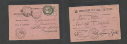LIBIA. 1935 (14 June) Italian Admin. Tripoli Local Po Fkd Card. Parma, St. Andrea Heibagi. Advide Of Payment. SALE. - Libye