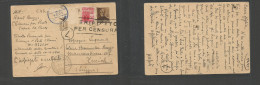 Italy - XX. 1945 (5 Apr) RSI. Prato Soprie La Croce - Switzerland, Zurich. 30c Brown RSI Stat Card + Adtl, Tied Cds + Ca - Non Classés