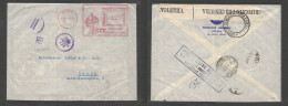 Italy - XX. 1942 (16 April) Roma - Switzerland, Basel. Machine Comercial Red Fkd Central Envelope CIT. VF. SALE. - Unclassified