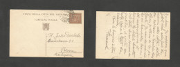 VATICAN. 1933 (19 Oct) Citta - Switzerland, Bern. 75c Stat Card. Fine Used. SALE. - Autres & Non Classés