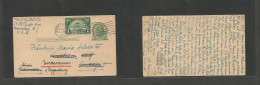 USA - Stationery. 1925 (24 May) Montclair, NJ - Stuttgart, Germany. 1c Green Stat Card + 1c Green Hugurno Issue, Tied Ro - Other & Unclassified