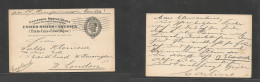 USA - Stationery. 1908 (13 Apr) NY - England, West London. 2c Black Stat Card. Endorsed Per "SS Kropizessim Cecilie" Ux1 - Other & Unclassified