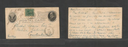 USA - Stationery. 1904 (6 May) NY - Turkey, Constantinople (19 May) 1c Black Stat Card Mc Kimbley + 1c Green Adtl, Tied  - Other & Unclassified