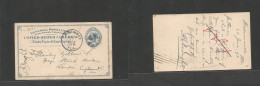 USA - Stationery. 1898 (22 June) Kissimmee, Fla - London, UK. 2c Blue Stat Card. VF Used + Weird Early Small Origin, Nic - Altri & Non Classificati