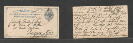 USA - Stationery. 1893 (14 April) NY - Argentina, Buenos Aires. 2c Blue Stat Card. Fine Used. SALE. - Andere & Zonder Classificatie