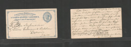 USA - Stationery. 1888 (19 Apr) Huntingbuag, Indiana - Batavia, Java (1 June) 2c Blue Stat Card. Arrival Cachet On Front - Sonstige & Ohne Zuordnung