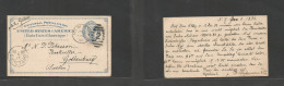USA - Stationery. 1884 (5 Jan) NY - Sweden, Gothenburg. "SS Gallia" 2c Blue Stat Card. VF Used + Ships Name. SALE. - Sonstige & Ohne Zuordnung
