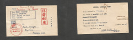 TAIWAN. 1943 (20 Feb) WWII. American POW. Free Internee Censored Camp Usage To Nebraska, USA. VF. SALE. - Sonstige & Ohne Zuordnung