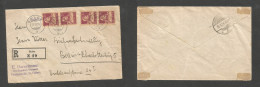 Switzerland - XX. 1924 (17 Sept) Salez - Germany, Berlin (19 Sept) Registered Multifkd Env Bearing 20c (x2 Pairs) At 0,8 - Other & Unclassified