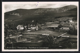 AK Brückenberg, Freiluftbad Mit Schneekoppe  - Schlesien