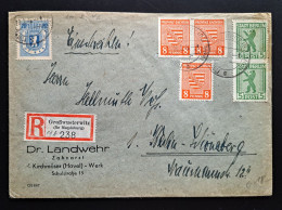 Sachsen 1946, Bedarfsbrief Einschreiben Großwuscherwitz Nach Berlin MiF - Covers & Documents