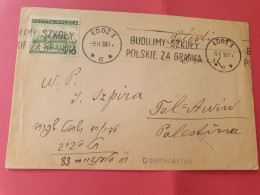 Pologne  - Enveloppe De Lodz Pour Tel Aviv En 1938 - Réf 3550 - Covers & Documents