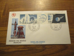 FDC - 1er Jour - France - 1965 - 1er Vol Spatial Français - 1960-1969