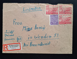 Sachsen 1946, Brief Einschreiben Hadmersieben (Kr. Wanzleben) Nach Wenden MiF - Lettres & Documents