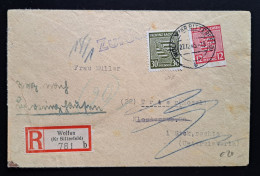 Sachsen 1946, Brief Einschreiben Wolfen (Kr. Bitterfeld) "Zürück" Mi 83Y - Storia Postale