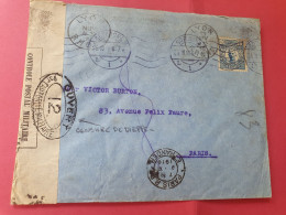 Suède - Enveloppe Commerciale De Gôteborg Pour Paris En 1916 Avec Contrôle Postal N° 12 - Réf 3557 - Cartas & Documentos
