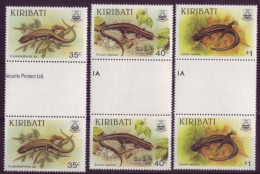 Océanie - Kiribati - Reptiles - 3 Paires - 7341 - Kiribati (1979-...)