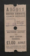 Ticket Transport Bus Coach Service Britsih Airways London Heathrow Airport UK United Kingdom - Europa