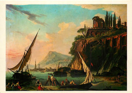 Art - Peinture - Charles Grenier De Lacroix Dit Lacroix De Marseille - Marine Avec Le Temple De La Sybille De Tivoli - M - Paintings