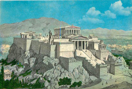 Grèce - Athènes - Athína - L'Acropole - Reproduction De L'Acropole D'autrefois - Carte Neuve - CPM - Voir Scans Recto-Ve - Grèce