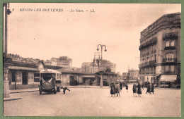 CPA - HAUTS DE SEINE - BÉCON LES BRUYERES - LA GARE - Animation, Autobus Parisien Ligne 170, Paris St Lazare, Publicités - Courbevoie