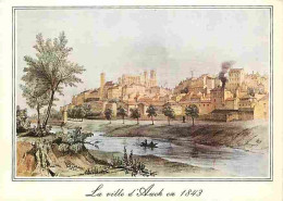 32 - Auch - Les Bords Du Gers, Au Fond La Ville Et La Cathédrale En 1843 - D'après Une Gravure D'époque - Gravure Lithog - Auch