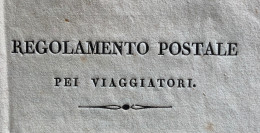 REGOLAMENTO POSTALE PEI VIAGGIATORI  - VIENNA 1/12/1838 -  Pagine 20 - 63 Par. - RRR - Documents Historiques