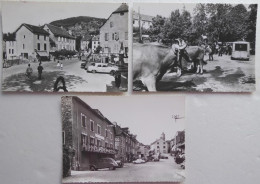 La CANOURGUE - 3 CPM Animées ; Place Jeanne D'Arc, Place Du Portalou, Le Foirail - Autres & Non Classés