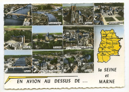 SEINE ET MARNE - En Avion Au-dessus De ... - Carte Touristique Multivues - Maps