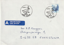 Noorwegen 1992, Letter Sent From Vanse To Sweden, Stamped Bird Motive - Covers & Documents