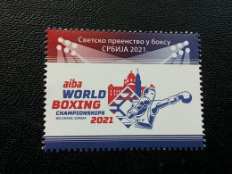 Stamp 3-14 - Serbia 2021 - VIGNETTE - World Boxing Championships - Serbie