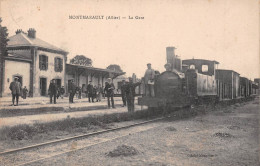 MONTMARAULT (Allier) - La Gare - Train, Tramway (BEAU PLAN) - Ecrit (2 Scans) - Other & Unclassified