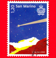 SAN MARINO - Usato - 2022 - Natale - Montagna E Stella Cometa In Campo Blu - 1.20 - Used Stamps