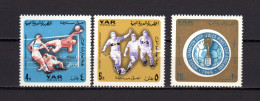 Yemen Arab Republic 1966 Football Soccer World Cup Set Of 3 Postage Dues MNH - 1966 – Inglaterra