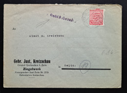 Sachsen 1946, Bedarfsbrief Kretzschau Ziegelwerk "Gebührbezah" - Storia Postale