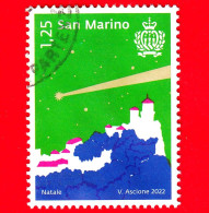 SAN MARINO - Usato - 2022 - Natale - Torri Di San Marino E Stella Cometa In Campo Verde - 1.25 - Gebraucht