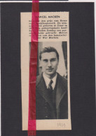 Diest - Winnaar Prijs Van Rome Beeldhouwer Marcel Macken - Orig. Knipsel Coupure Tijdschrift Magazine - 1939 - Unclassified