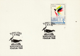 Finland 1996, Stamped Bird Motive NORDJUNEX '96 - Lettres & Documents