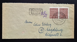 Sachsen 1946, Bedarfsbrief Sangerhausen "Gebühr Bezahlt" Paar Mi 78 - Cartas & Documentos