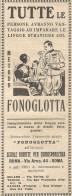 FONOGLOTTA Insegnamento Lingue Straniere - Pubblicità Del 1930 - Advert - Pubblicitari