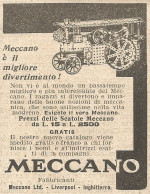 MECCANO è Il Migliore Divertimento - Pubblicità Del 1930 - Old Advertising - Pubblicitari