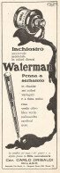 Waterman - Penna A Serbatoio E Inchiostro - Pubblicità Del 1930 - Advert - Reclame