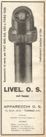 Livel O. S. Sul Tappo - Pubblicità Del 1930 - Vintage Advertising - Reclame