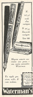 Waterman's Fountain Pen - Pubblicità Del 1929 - Vintage Advertising - Reclame