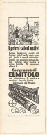 Compresse Di Elmitolo - I Primi Calori... - Pubblicità Del 1929 - Advert - Publicidad