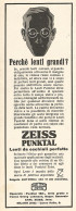 Enti Per Occhiali Punktal ZEISS - Pubblicità Del 1929 - Vintage Advert - Advertising