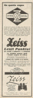 Lenti Per Occhiali Punktal ZEISS - Pubblicità Del 1925 - Vintage Advert - Publicités