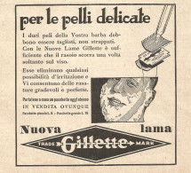 Lama Gillette Per Le Pelli Delicate - Pubblicità Del 1932 - Old Advert - Publicités